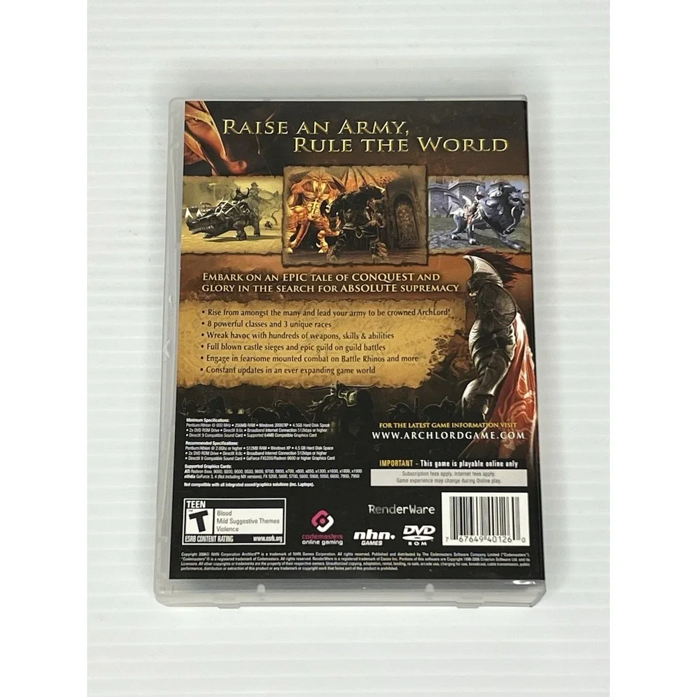 ArchLord (Microsoft Windows, 2006) CIB Tested And Working